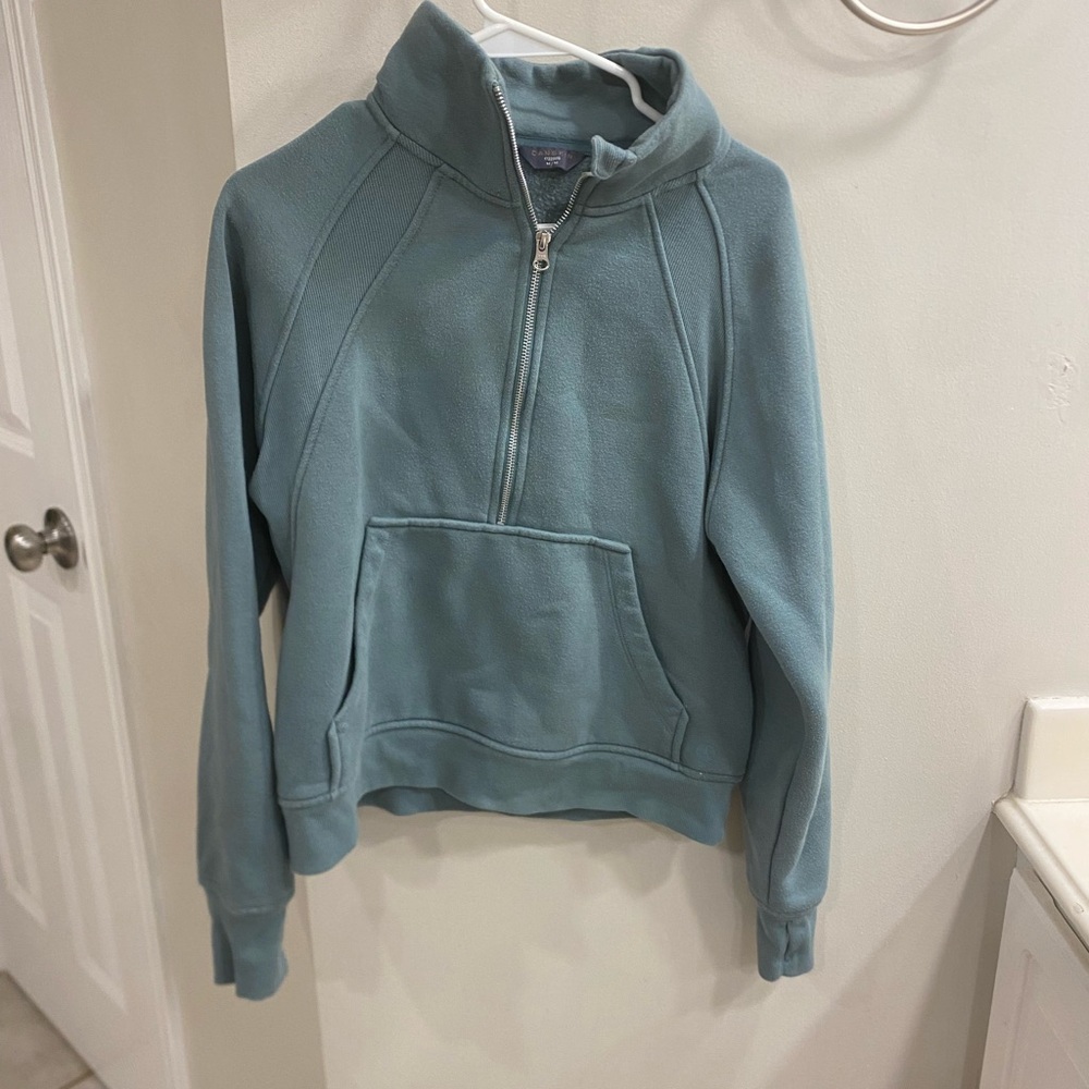 Women's Green Half-Zip Sweater